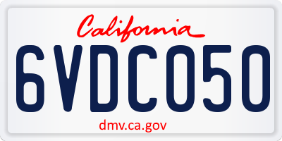 CA license plate 6VDC050