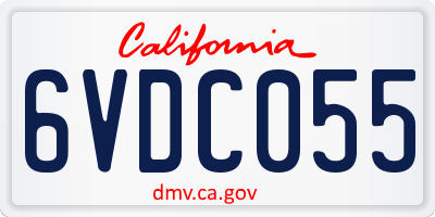 CA license plate 6VDC055