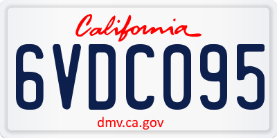 CA license plate 6VDC095