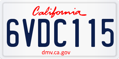 CA license plate 6VDC115