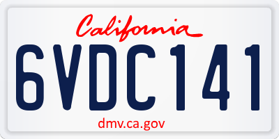 CA license plate 6VDC141