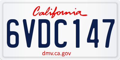 CA license plate 6VDC147