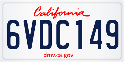 CA license plate 6VDC149