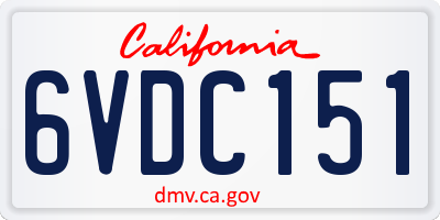 CA license plate 6VDC151