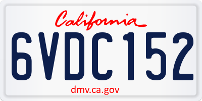 CA license plate 6VDC152