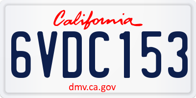 CA license plate 6VDC153