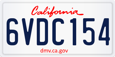 CA license plate 6VDC154