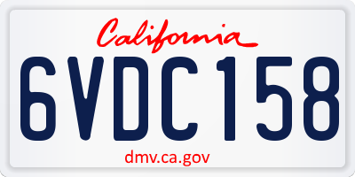 CA license plate 6VDC158
