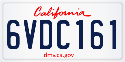 CA license plate 6VDC161