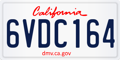 CA license plate 6VDC164