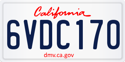 CA license plate 6VDC170