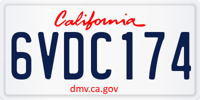 CA license plate 6VDC174