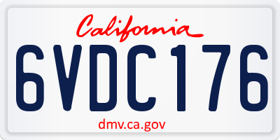 CA license plate 6VDC176