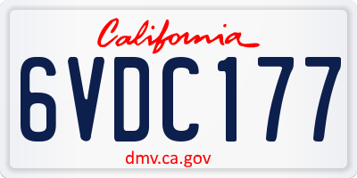 CA license plate 6VDC177