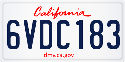 CA license plate 6VDC183