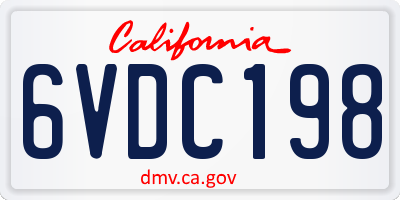 CA license plate 6VDC198