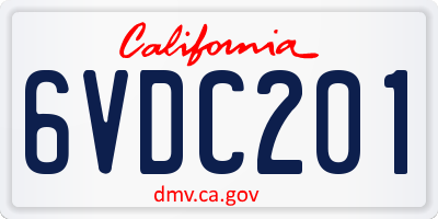 CA license plate 6VDC201