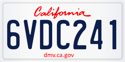 CA license plate 6VDC241