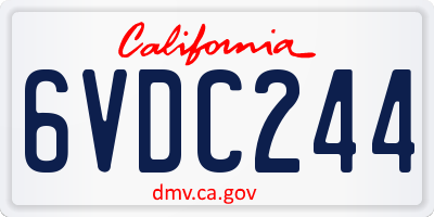 CA license plate 6VDC244