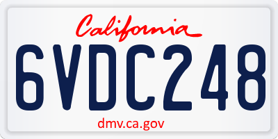 CA license plate 6VDC248