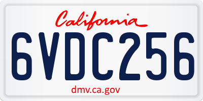 CA license plate 6VDC256