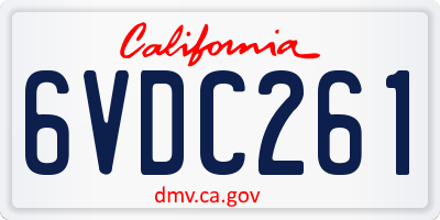 CA license plate 6VDC261