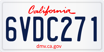 CA license plate 6VDC271