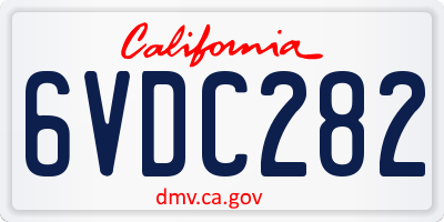 CA license plate 6VDC282