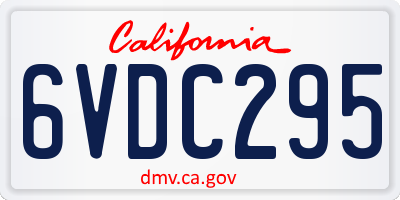 CA license plate 6VDC295