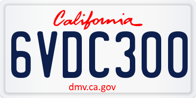 CA license plate 6VDC300