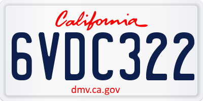 CA license plate 6VDC322