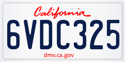 CA license plate 6VDC325