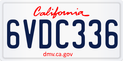 CA license plate 6VDC336