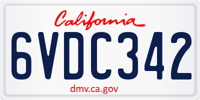 CA license plate 6VDC342