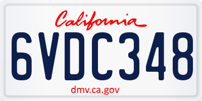 CA license plate 6VDC348