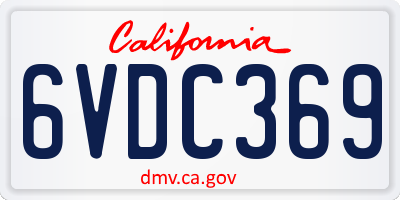 CA license plate 6VDC369