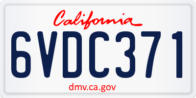 CA license plate 6VDC371