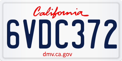CA license plate 6VDC372