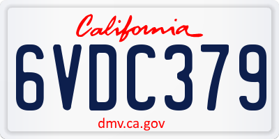 CA license plate 6VDC379