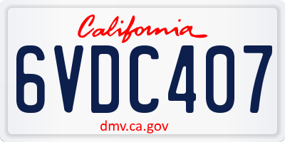 CA license plate 6VDC407