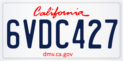CA license plate 6VDC427