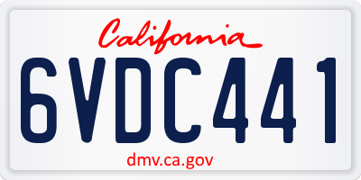CA license plate 6VDC441