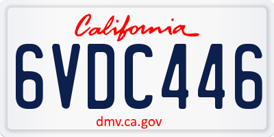 CA license plate 6VDC446