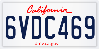 CA license plate 6VDC469