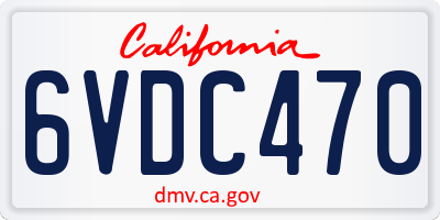CA license plate 6VDC470