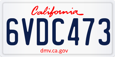 CA license plate 6VDC473