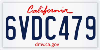 CA license plate 6VDC479