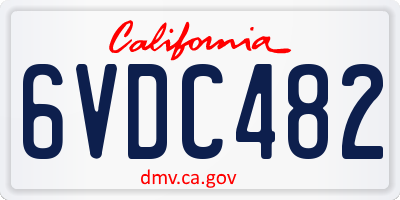 CA license plate 6VDC482