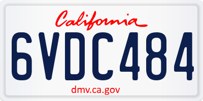 CA license plate 6VDC484