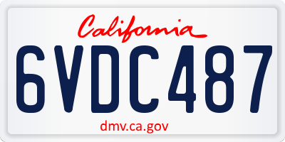 CA license plate 6VDC487